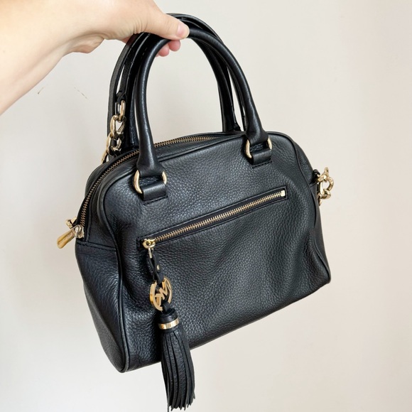 MICHAEL Michael Kors Handbags - MICHAEL Michael Kors Black Tassel Bag 2 Way Satchel Leather